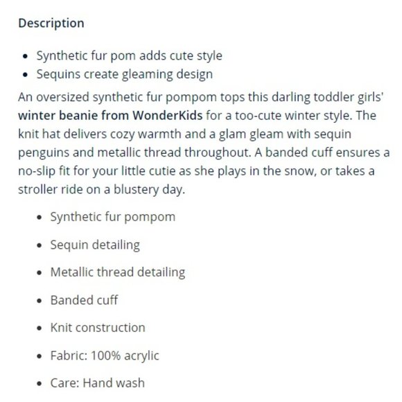 ✨$7 SALE PRICE ✨ New Toddler Girl Penguin Knit Beanie Winter Hat Cap - Picture 3 of 3